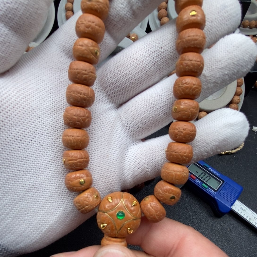 凤眼菩提手串12mm精工镶嵌铜钉