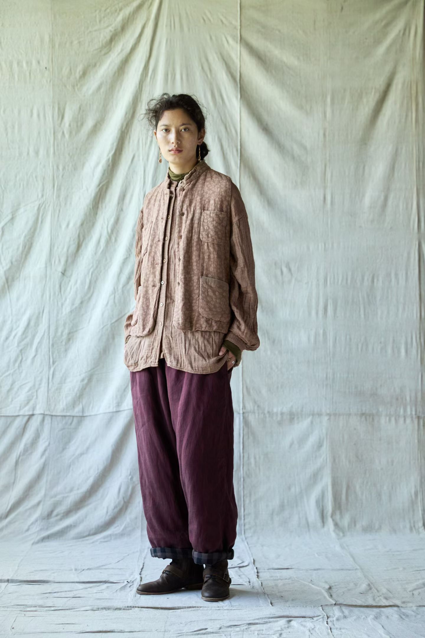 左岸迷香棉麻印花马甲6008文艺复古宽松休闲马甲