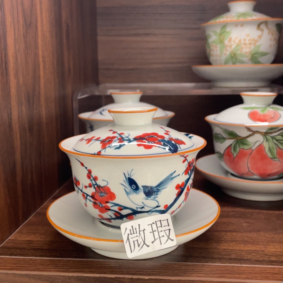 微瑕釉下彩纯手绘