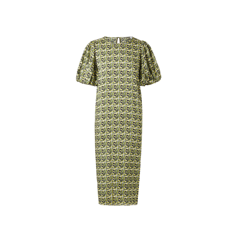 IIIVIVINIKO 桑蚕丝艺术印花泡泡袖连衣裙R430630129A