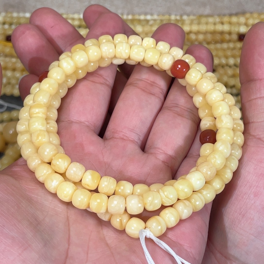 蜜蜡裸石未镶嵌蜜蜡佛珠7.5mm