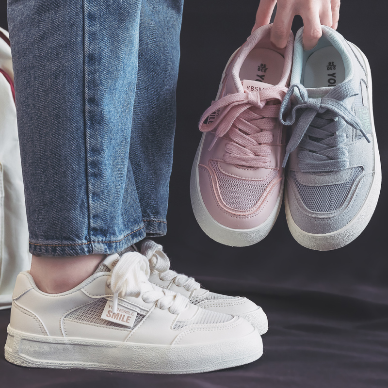 【Mei】爆款时尚设计感潮流板鞋夏季新款百搭小白鞋透气网面休闲鞋