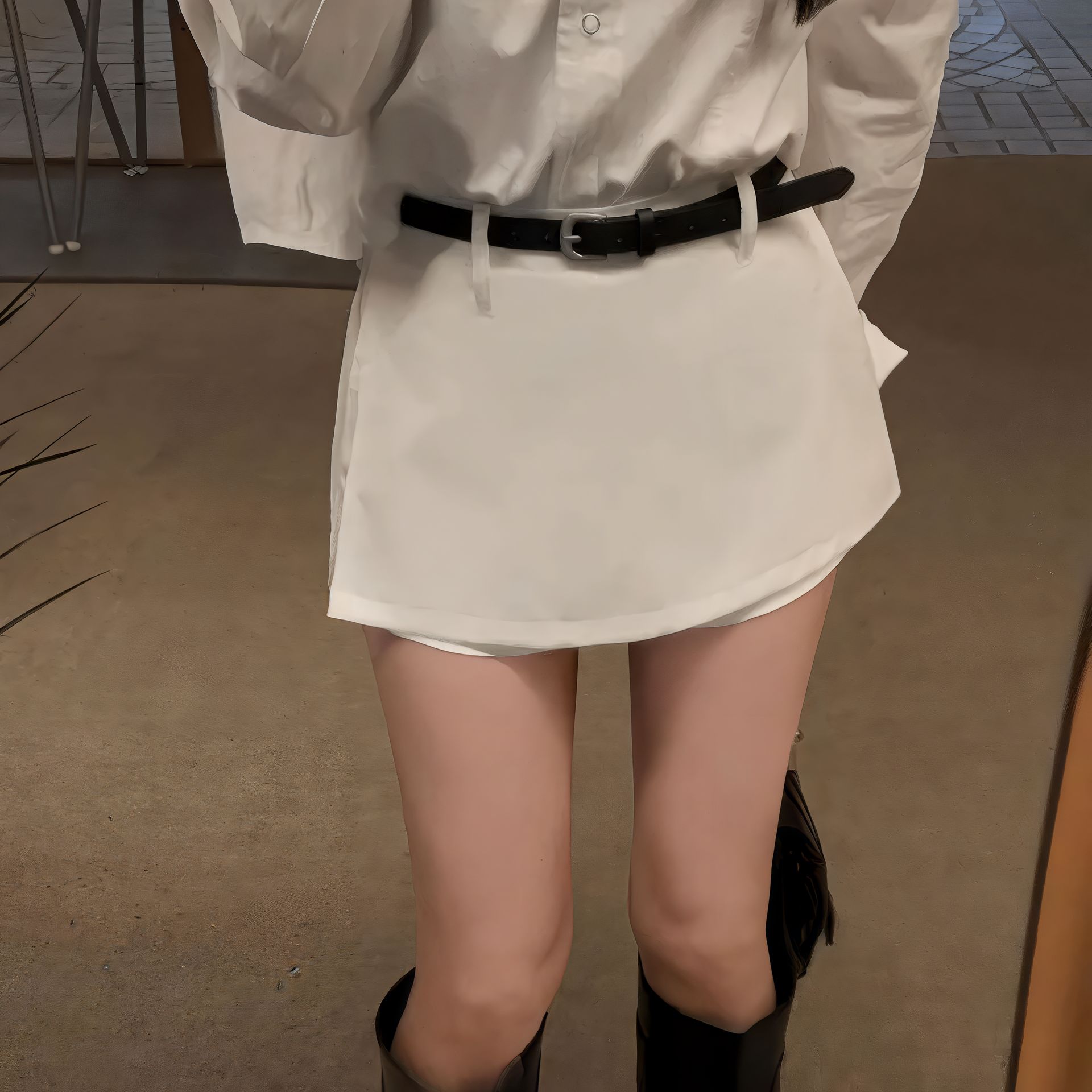 白色高腰西装半身裙裤子女2025秋季新款设计感侧开叉显瘦短款裤裙