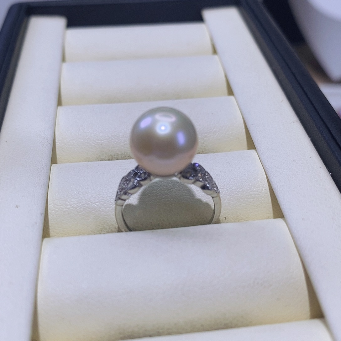 淡水珍珠戒指银S925镶嵌