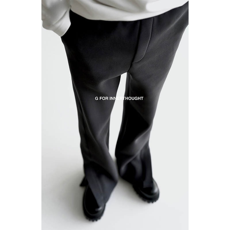 G FOR INNERTHOUGHT|进口混纺四面弹直筒开衩秋冬厚卫裤男