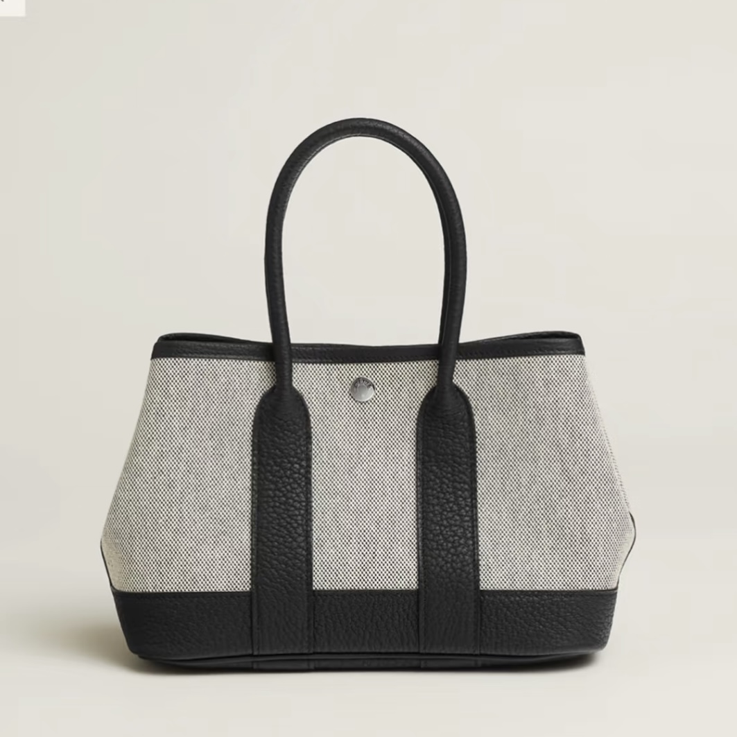 全新未使用 Hermes/爱马仕 蔚蓝/ 熊猫拼色 garden mini 花园包