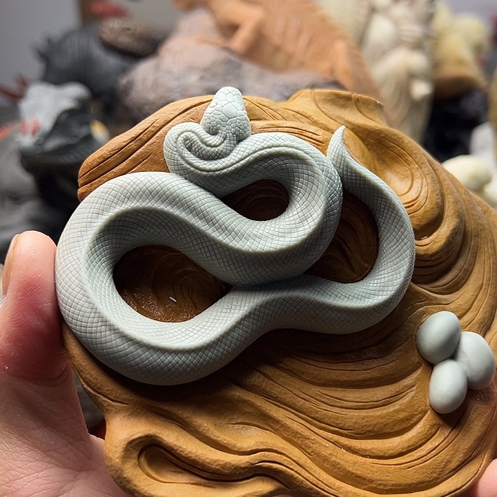 戈壁石松花石摆件