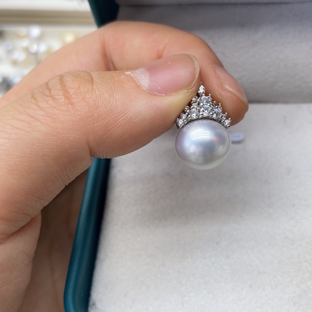 海水珍珠银S925镶嵌吊坠(不含链)