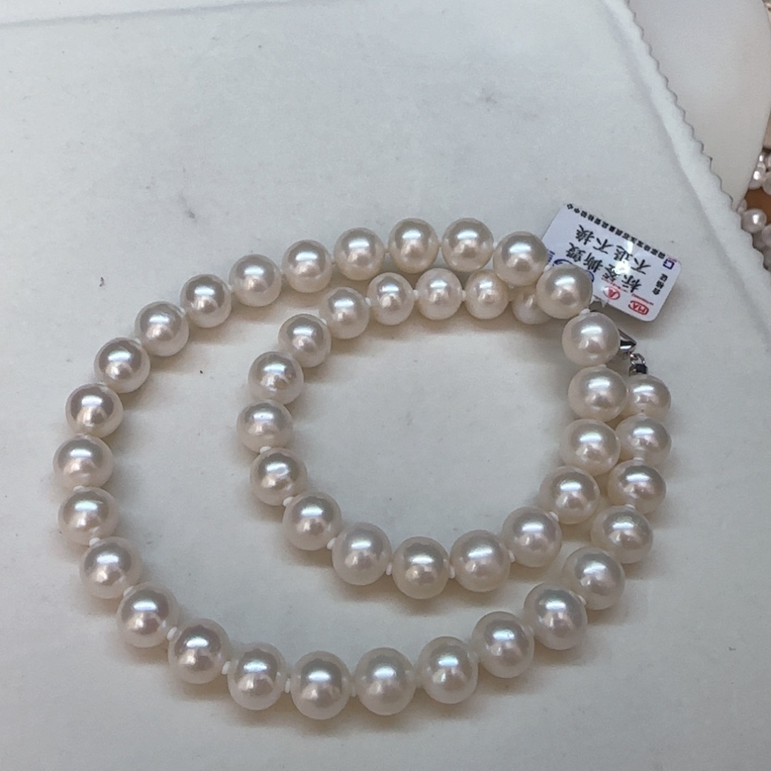 淡水珍珠银S925镶嵌项链