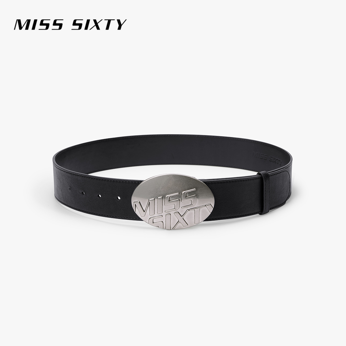 Miss Sixty2026春季新款真皮腰带女徽标复古圆扣牛皮革皮带百搭