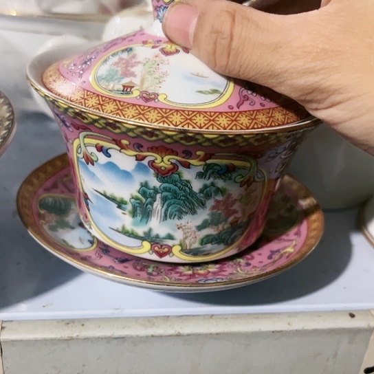 盘盖碗一个陶瓷陶瓷