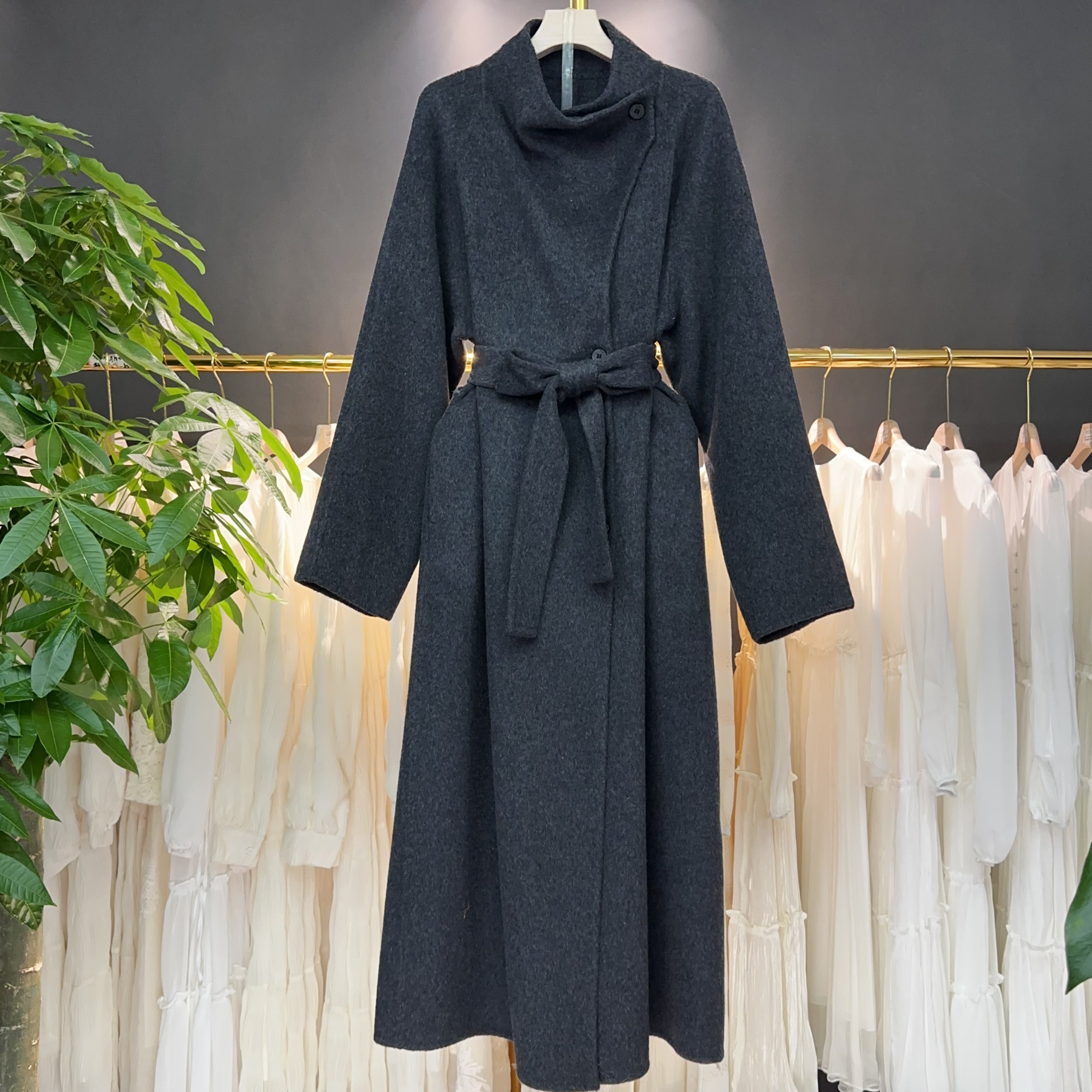 【A9210】毛呢外套女2025秋冬新款时尚设计感中长款毛呢外套