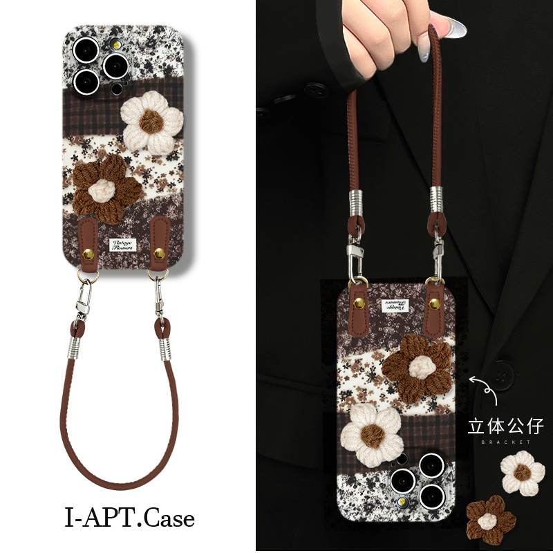 布纹花草拼贴菲林软壳适用于iPhone苹果17手机壳华为oppo小米荣耀