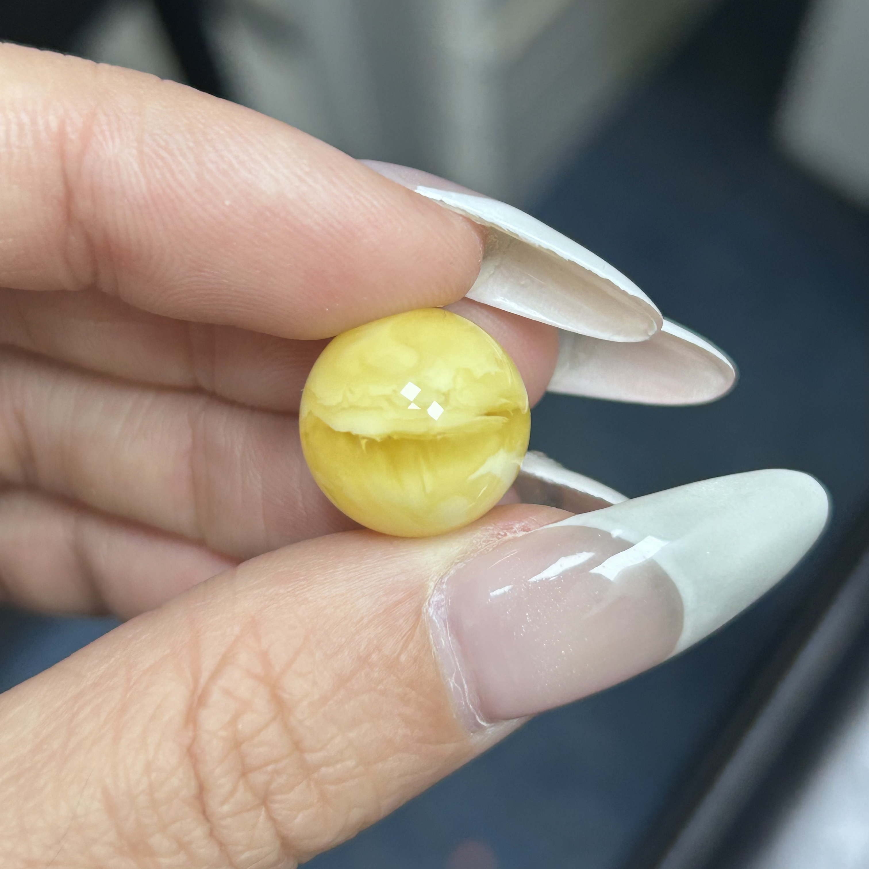 蜜之缘珠宝蜜汁天然原矿琥珀蜜蜡圆珠15.1mm花粉