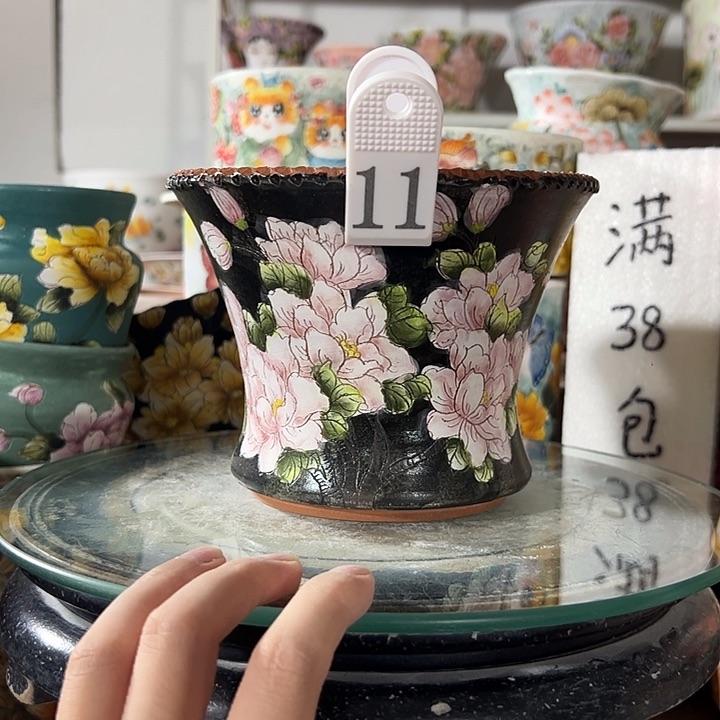 景德镇手绘花盆里面的高级盆