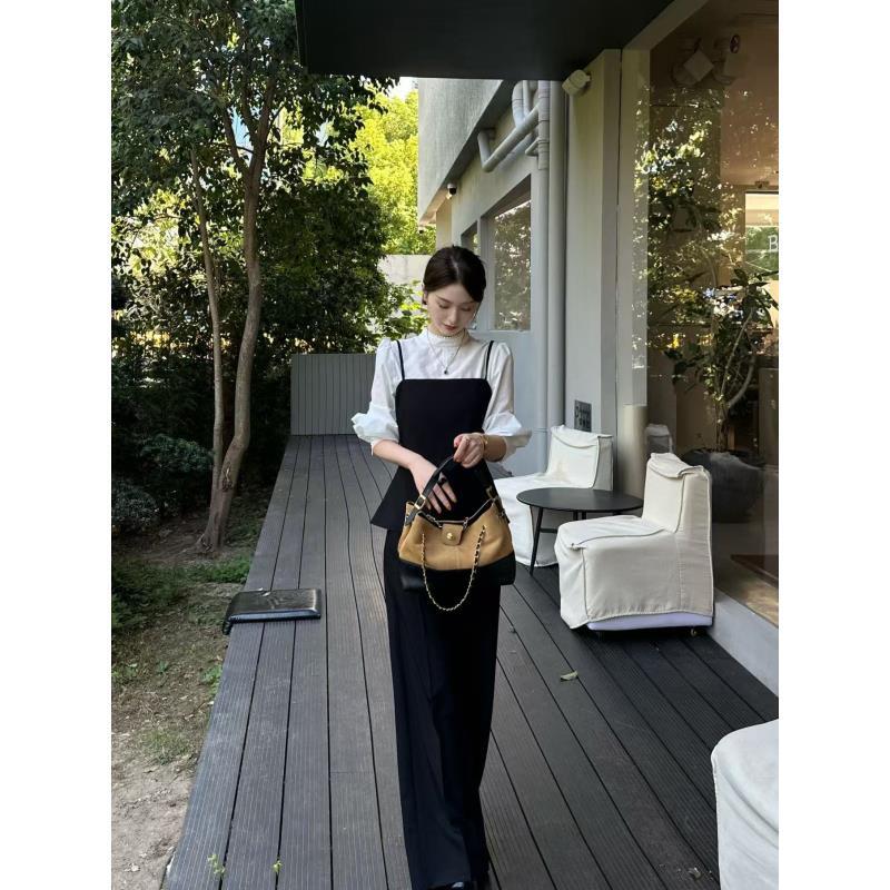 T313226M时尚长袖宽松休闲风时尚套装慵懒风气质假两件休闲