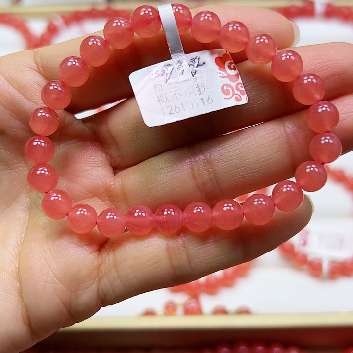 菱锰矿（红纹石）手串未镶嵌