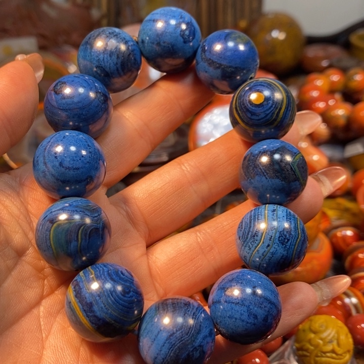 玛瑙/玉髓手链未镶嵌蓝**焰