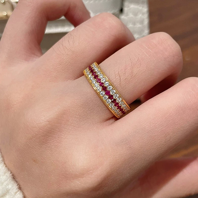 钛钢戒指 轻奢高级感新中式国风闪动蔷薇戒指A508