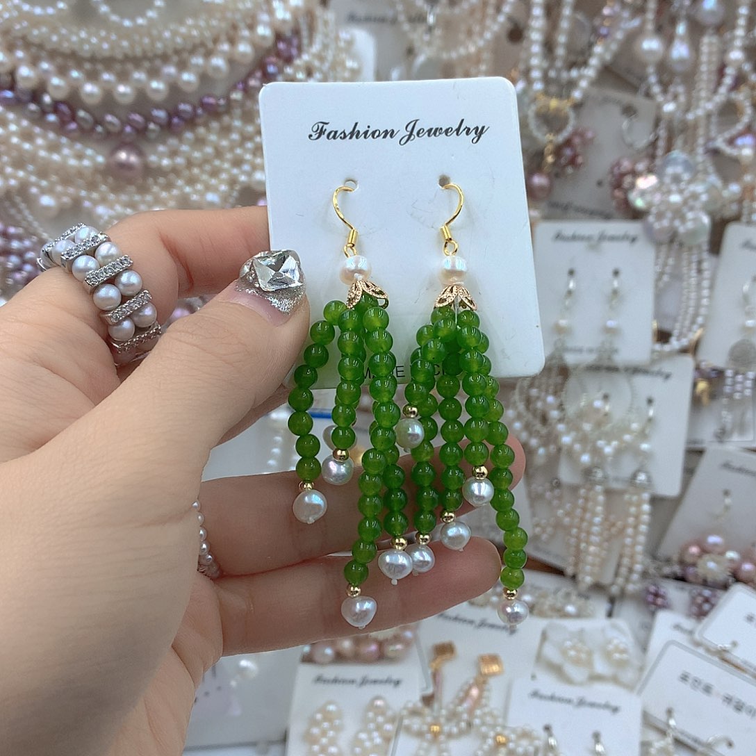 银S925镶嵌淡水珍珠耳饰