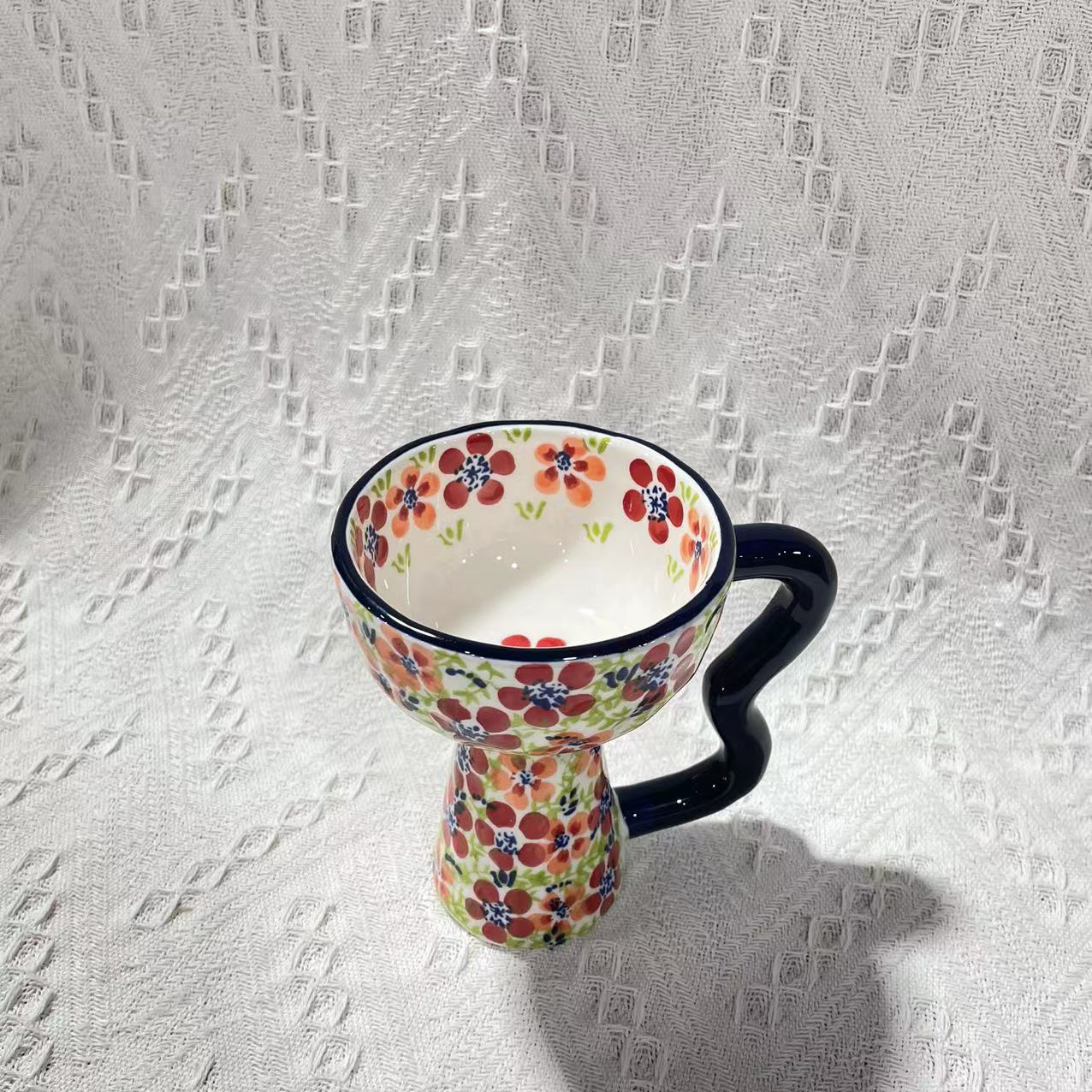 手绘碧丝粉黛-手捏马克杯