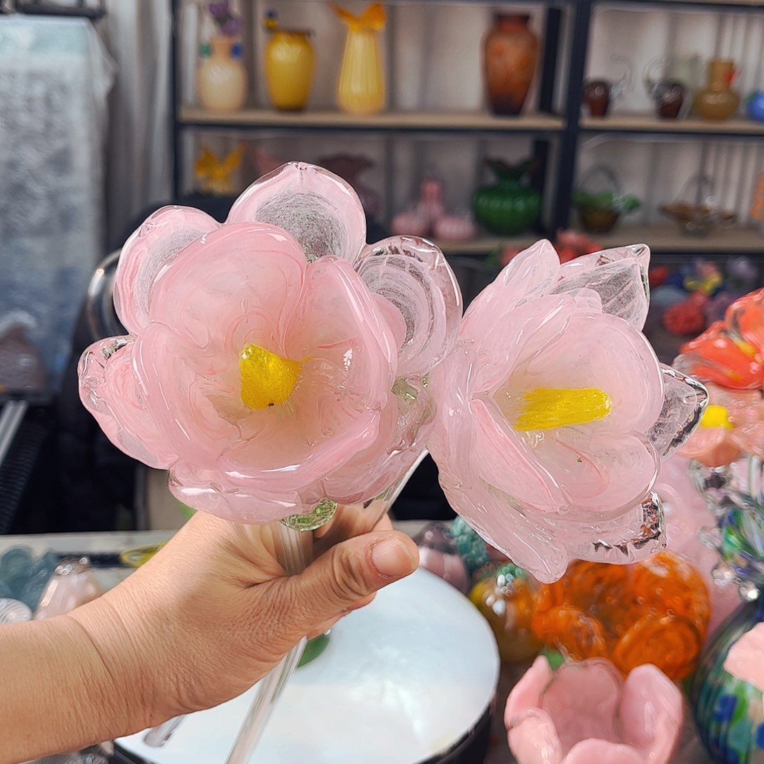 2朵荷花瑕家悦琉璃品福利不退不换