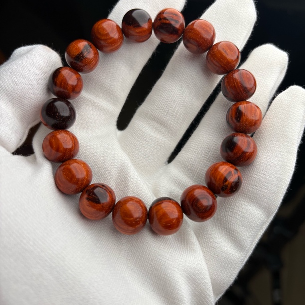 稀有·小叶紫檀黑飘红12/13糖蜜珠，多物多拍