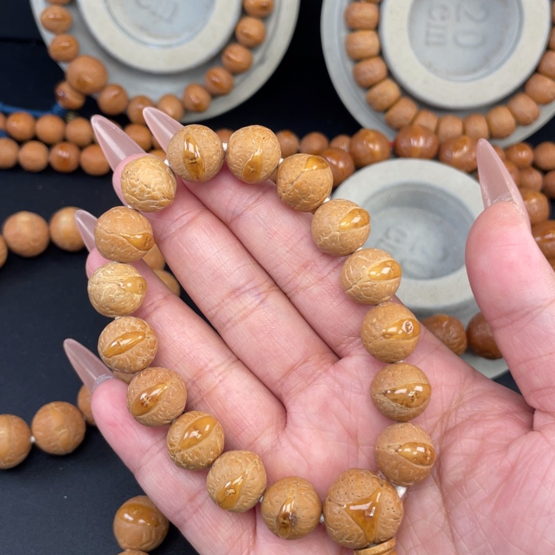 手串凤眼菩提L412-K03凤眼菩提13+同树黄皮封眼福利