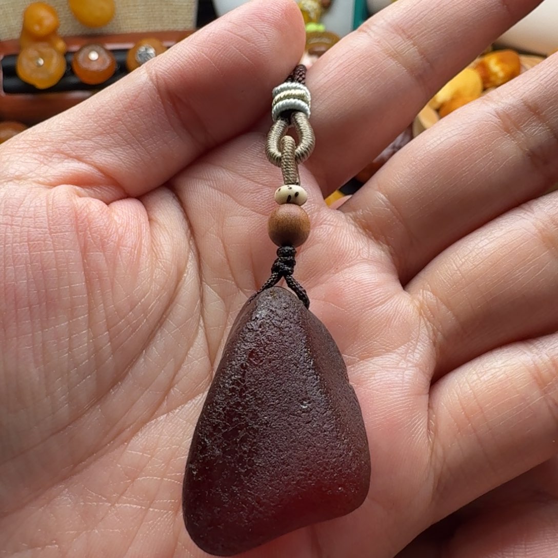 琥珀裸石未镶嵌海漂吊坠