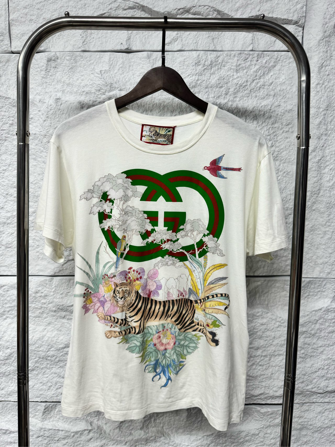 99新 GUCCI/古驰 虎年限定花卉短袖/xs