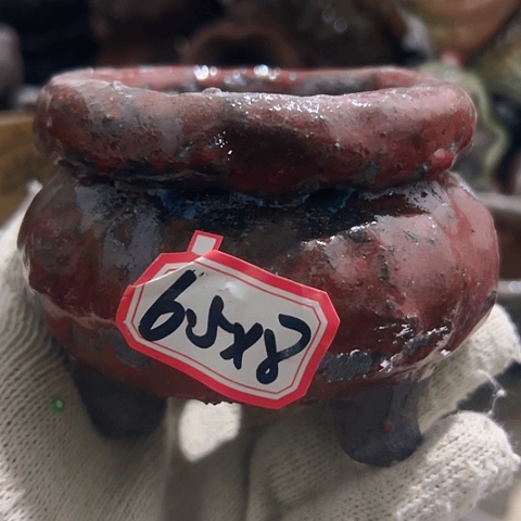 红陶粗陶花盆手工