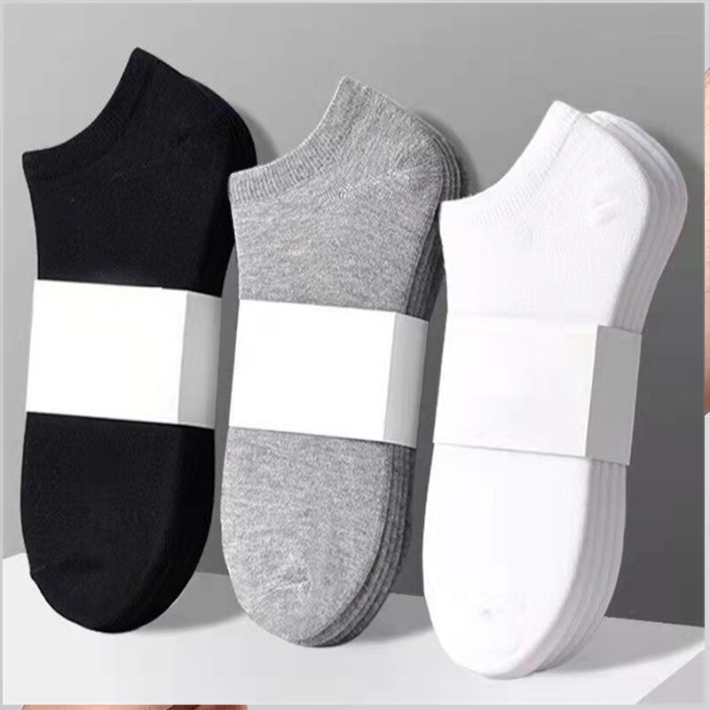 夏季男士船袜灰色透气薄款纯色常规款短袜棉袜短筒