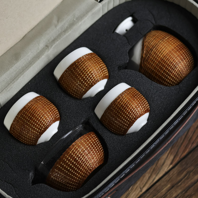 【小田甄陶】竹丝精编圆满礼盒装壶120公杯160杯50cc（PY146-8）