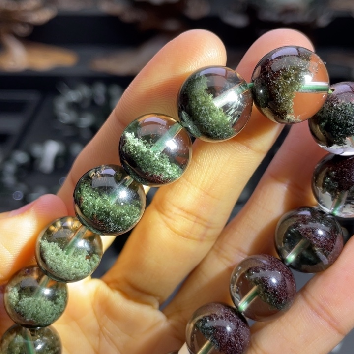 水晶手链未镶嵌绿幽灵聚宝盆14