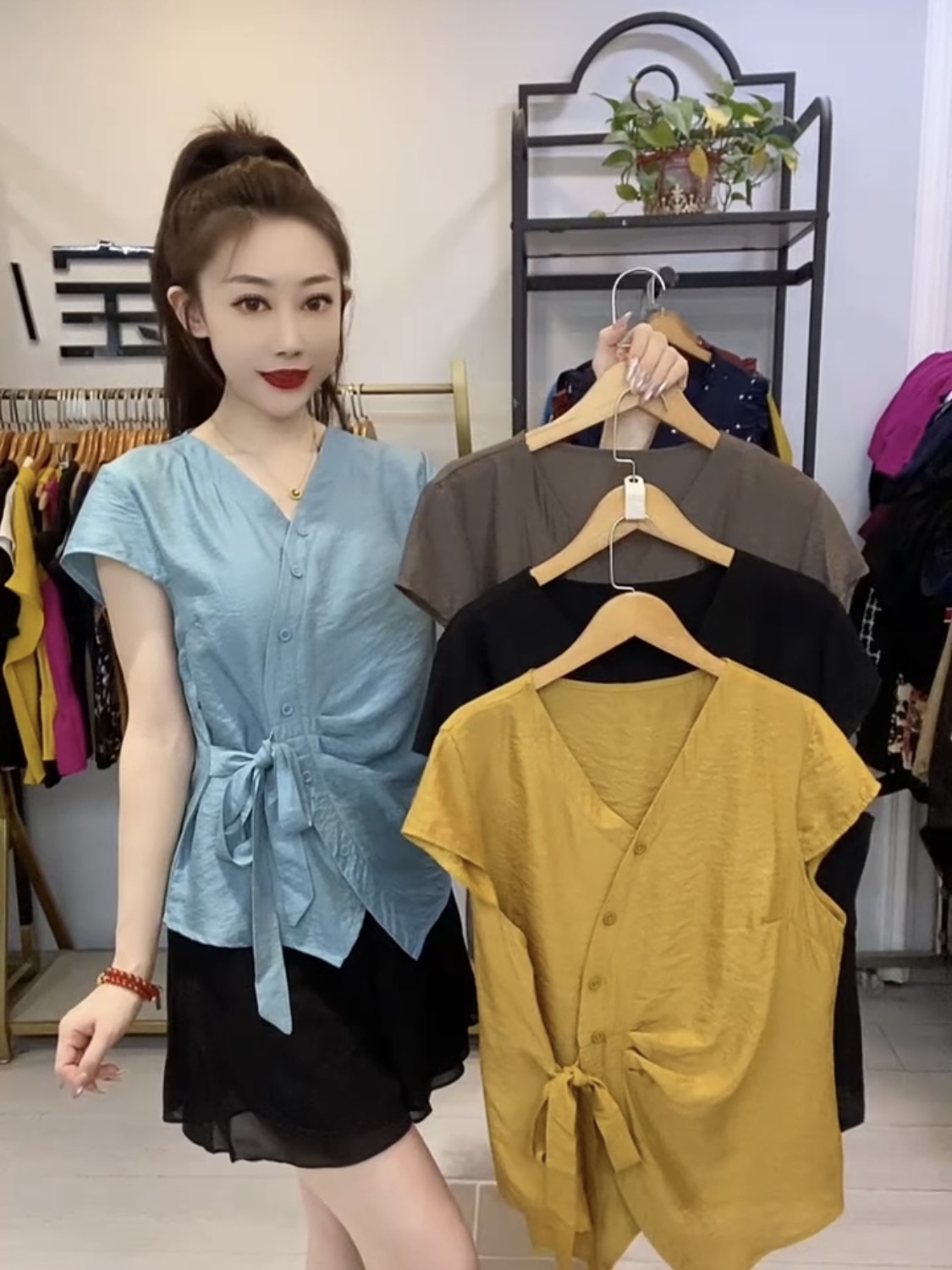2025夏季新款蝴蝶结衬衫