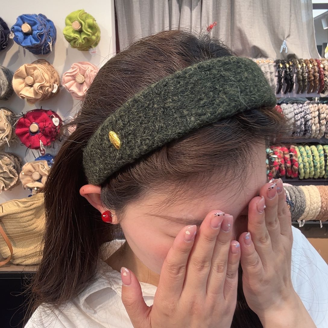 布艺铁合金墨绿发箍