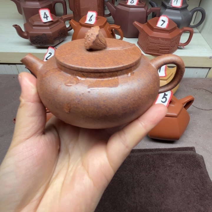 紫泥茶壶半手工圆壶200cc