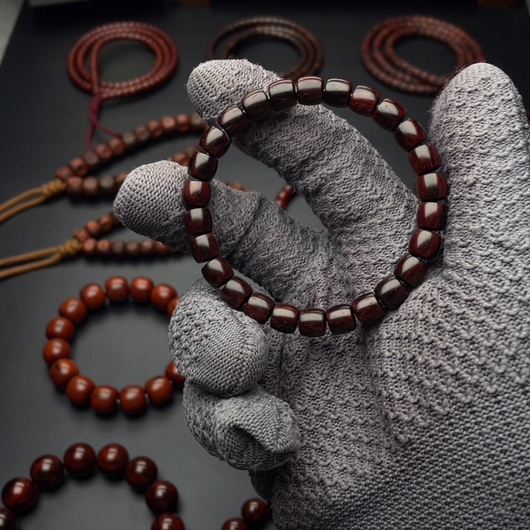 小***义手串/手链小叶紫檀L琴料黑飘红直切