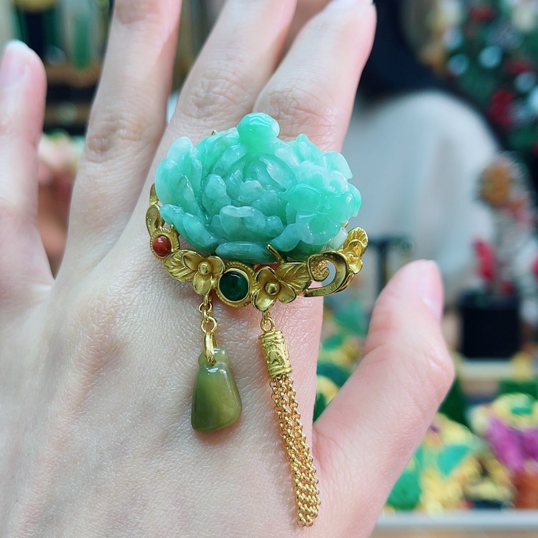 银S925镶嵌戒指翡翠48小时鉴赏期1