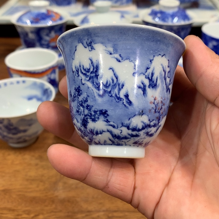 景琳藏青花山水主人杯