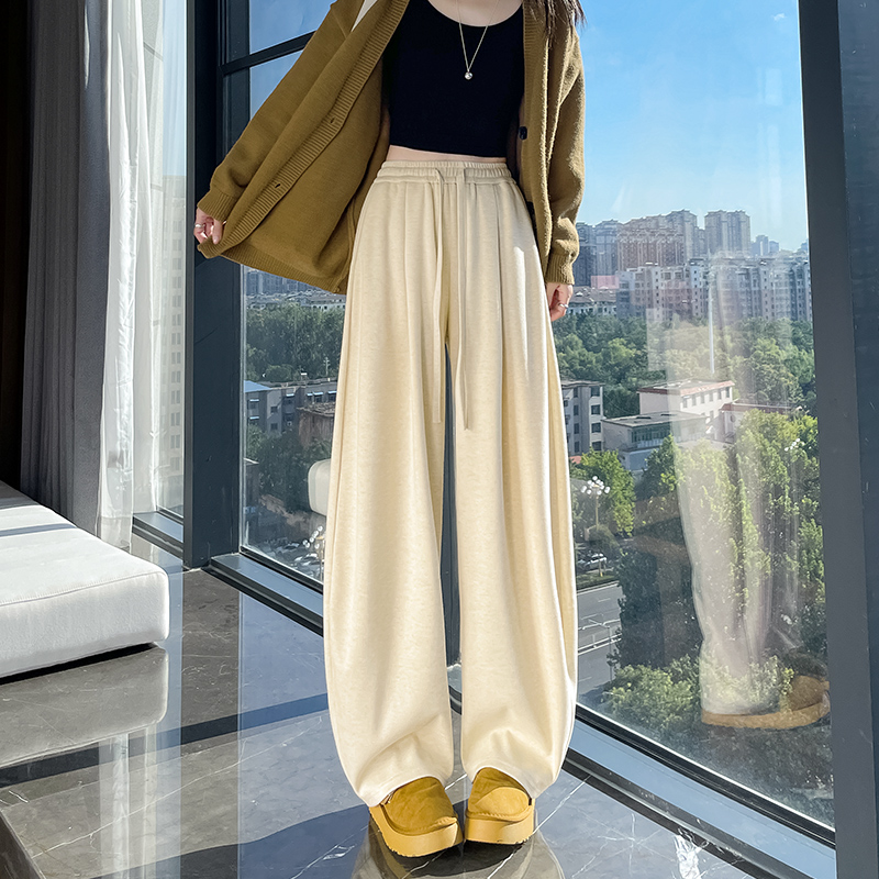 秋冬窄版香蕉裤女秋冬2025新款小个子宽松休闲卫裤镰刀裤9572