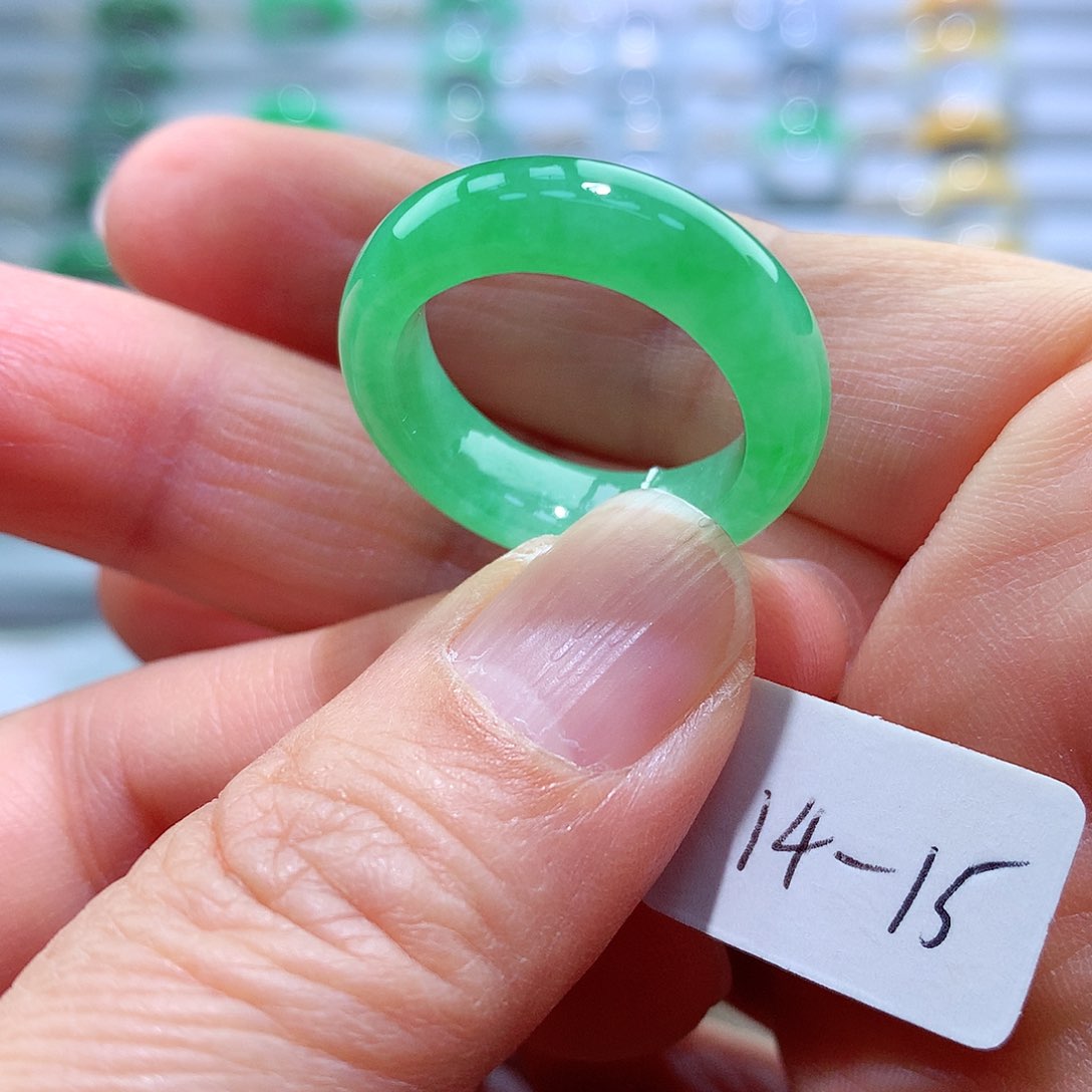 翡翠未镶嵌戒指14-15号