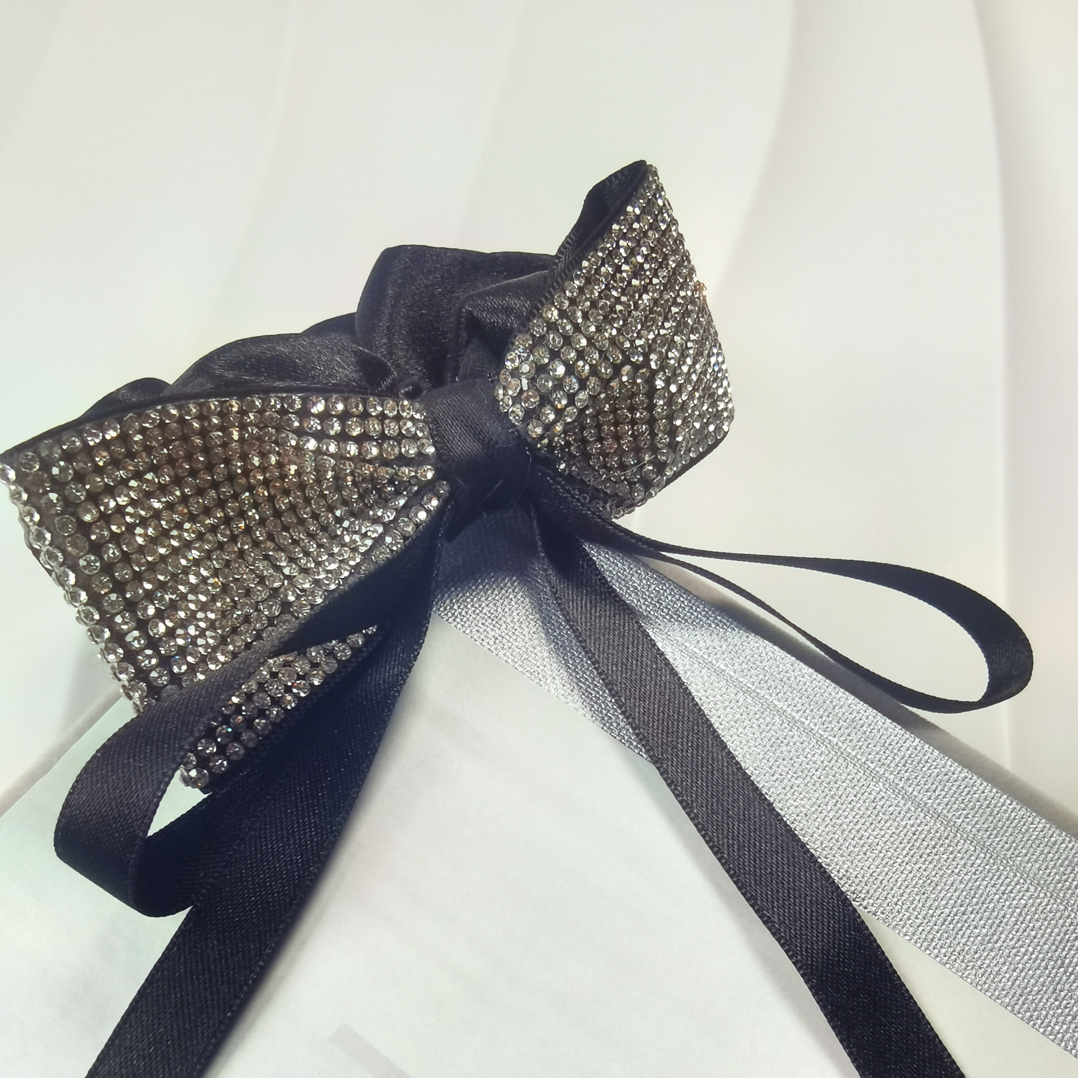 韩国 东大门 新款满钻蝴蝶结丝带气质高级感发圈