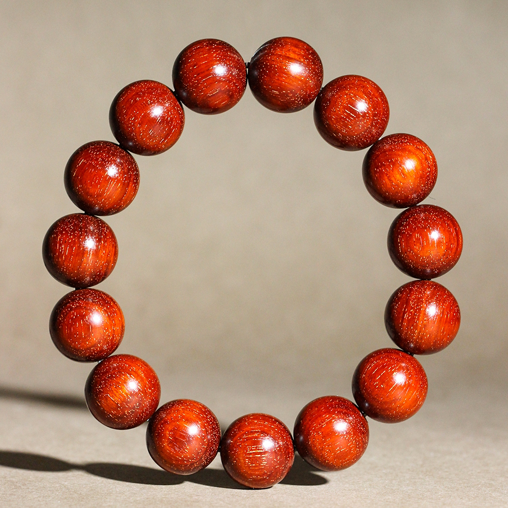 原汁原味毕业级爆满金星印度小叶紫檀1.5*15颗鳞底泥料手串