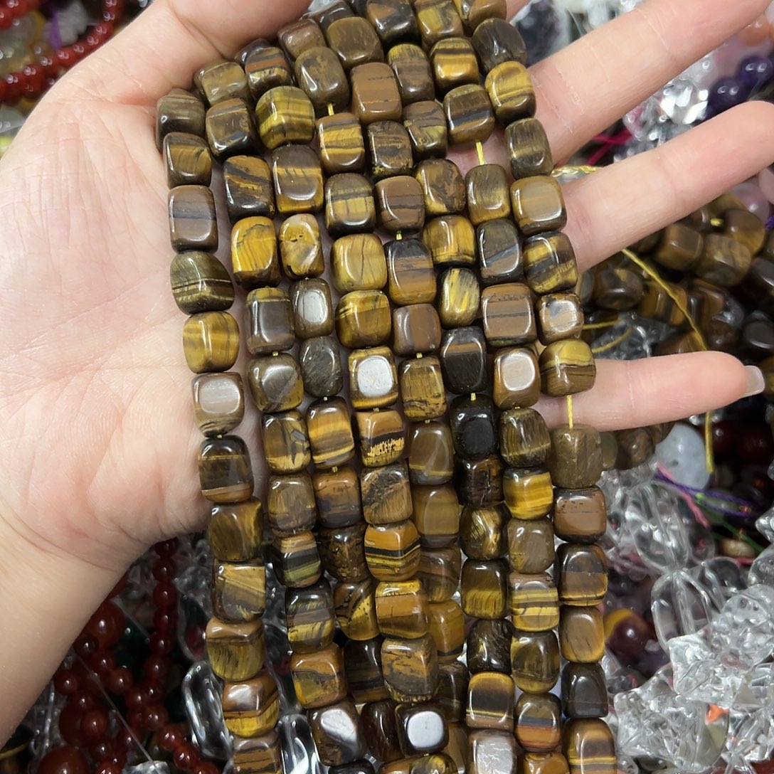 玛瑙/玉髓未镶嵌珠宝半成品，卡8x10方糖一条