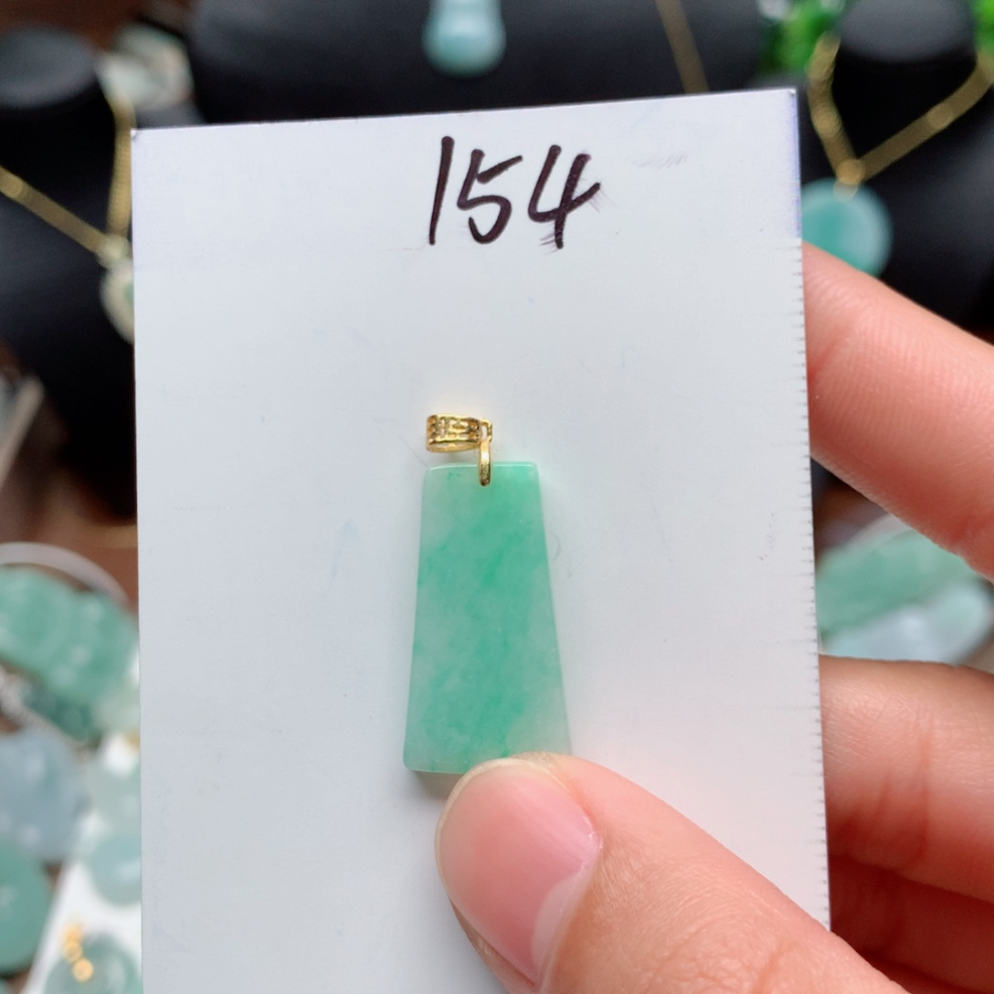 翡翠颈饰银S925镀金镶嵌吊坠