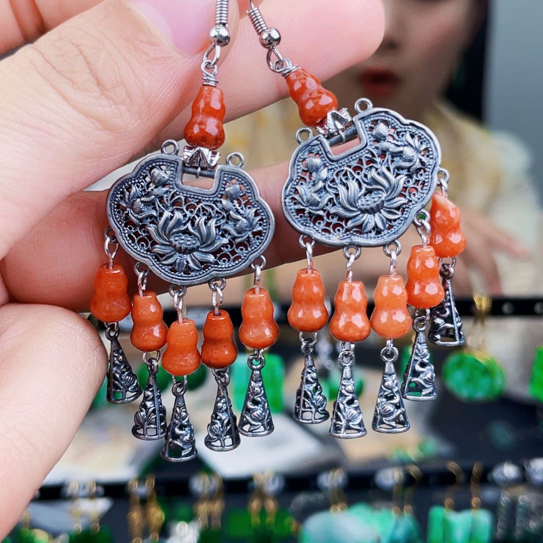 翡翠未镶嵌耳饰饰品