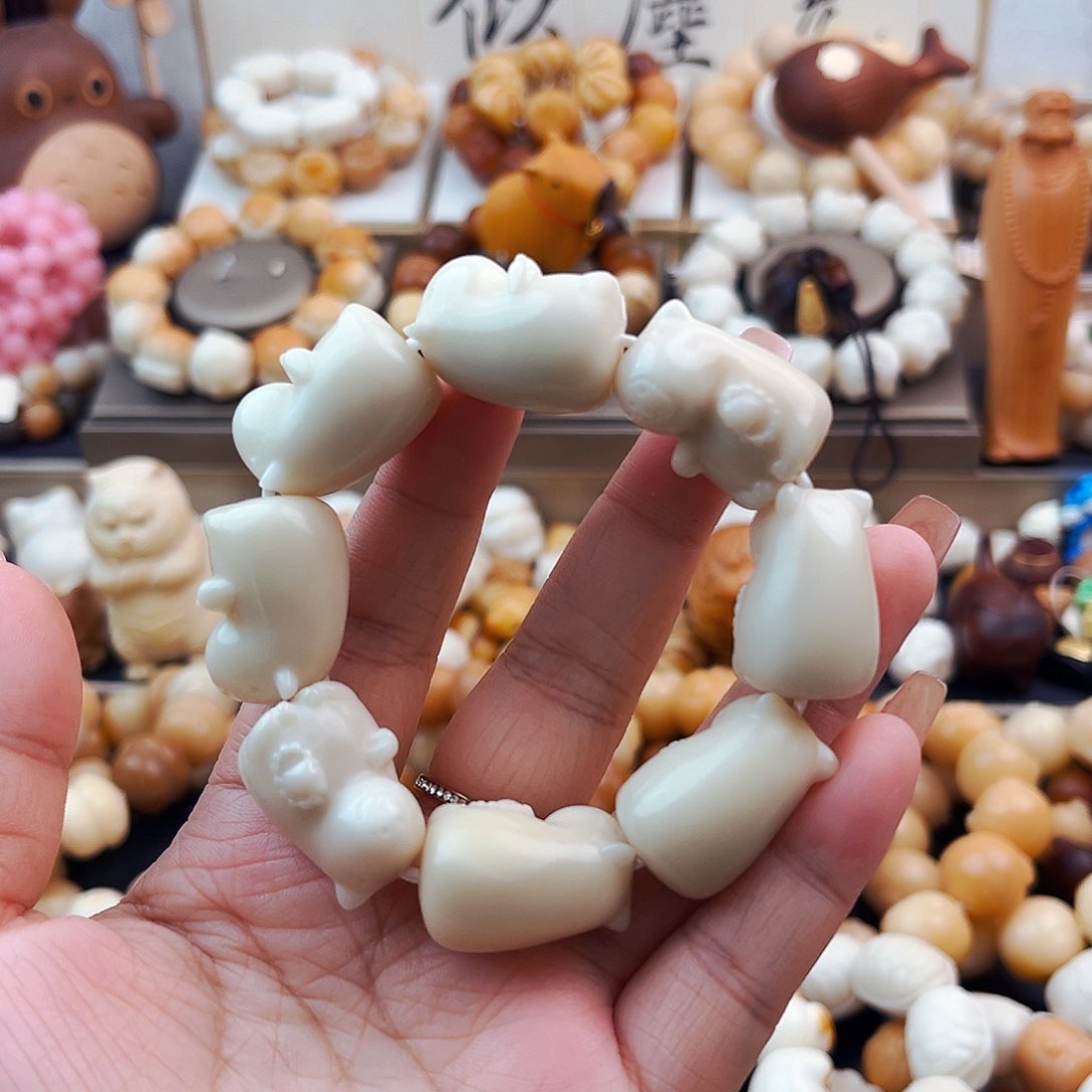 菩提根/象牙果手串卡皮微瑕孤品