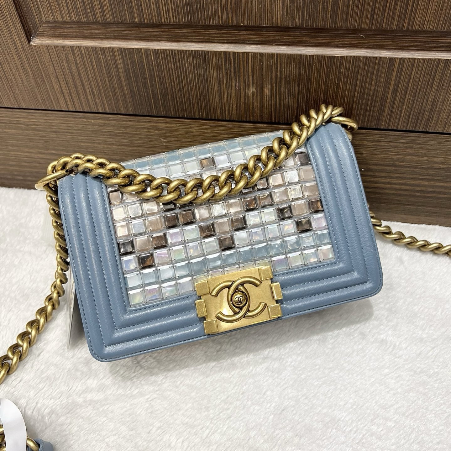 95新 Chanel/香奈儿 马赛克限定小号 Leboy /二奢