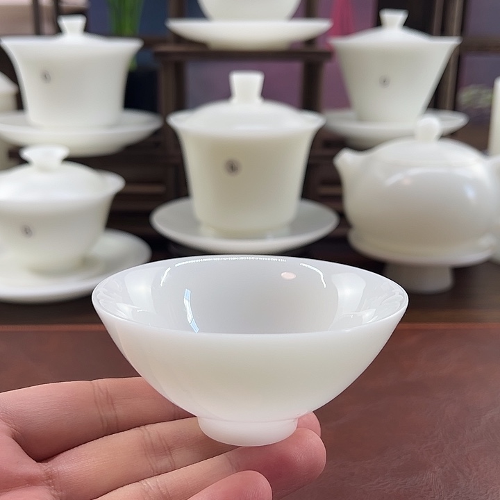 釉烧璞玉瓷100ml斗笠主人杯